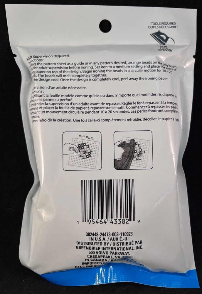 Fuse Beads - 1000 Meltin' Beads - 5mm - Yellow - Includes Interlocking Peg Board