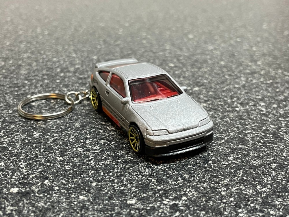 Honda CRX Silver Custom Keychain Hot Wheels Matchbox