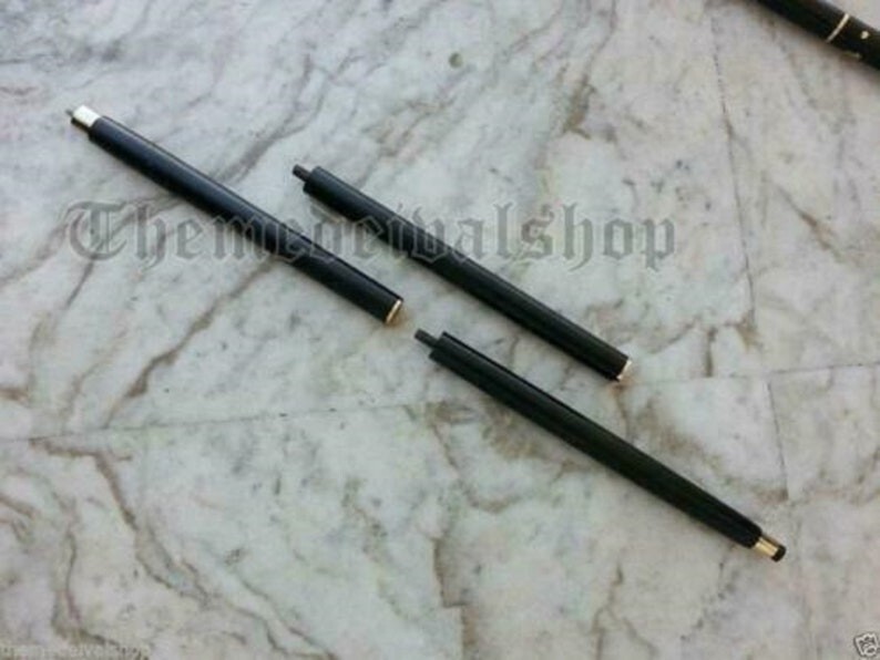 Handmade Vintage Solid Silver Brass Handle Antique Victorian Cane Wooden Walking