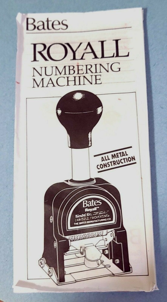 Bates ROYALL RNM6-7 Automatic Numbering Machine w/ Box
