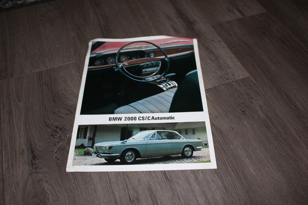 BMW 2000CS 2000C Automatic single sheet sales brochure Jan 1967