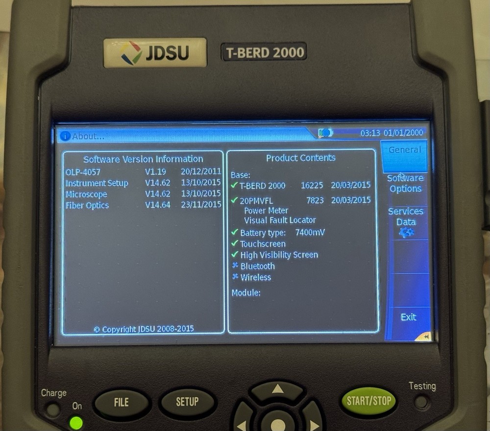JDSU VIAVI T-BERD 2000, PM, VFL, Software Options (FTTA_SM, FTTA_MM)