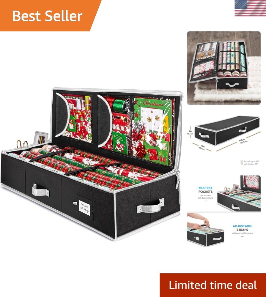 Gift Wrapping Paper Organizer Storage - 40" Gift Wrap Storage Containers with...