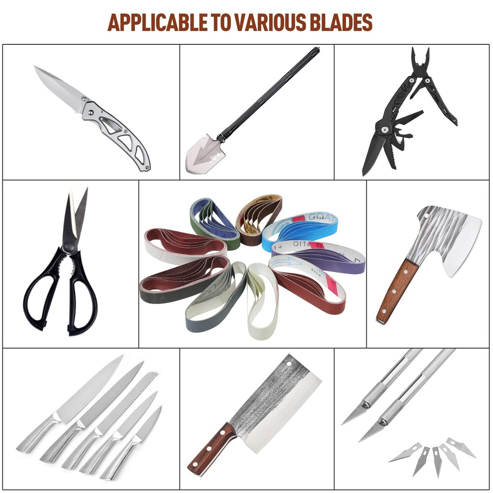 45 Pcs 1/2 x 12 Sharpening Belt Kit for Official Work Sharp Knife Tool Sharp...