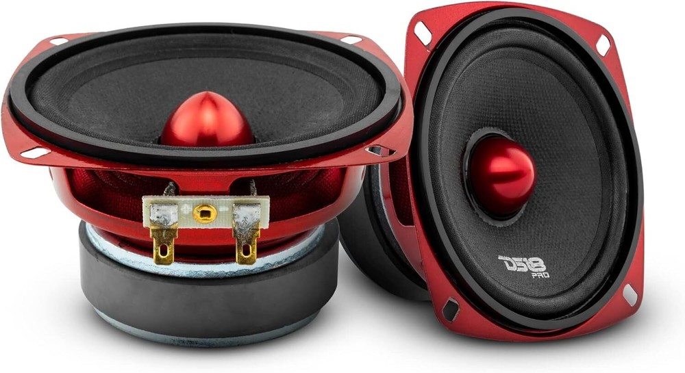 DS18 4x 4" Midrange Loudspeaker with Speaker Connector Adapter - 4 Speakers