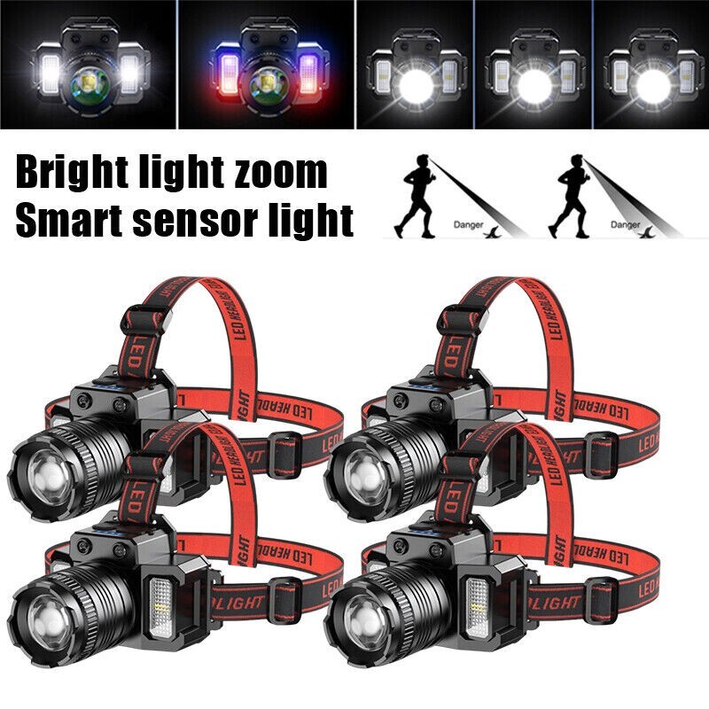 2 x Super Bright Headlamp Rechargeable Headlight Head Torch Work Lamp Flashlight