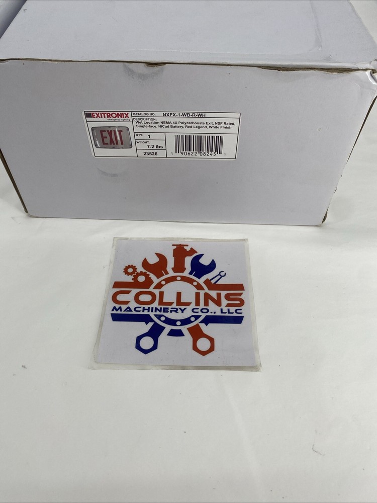 Exitronix NXFX-1-WB-R-WH Wet Location NEMA 4X Polycarbonate Exit NSF Rated