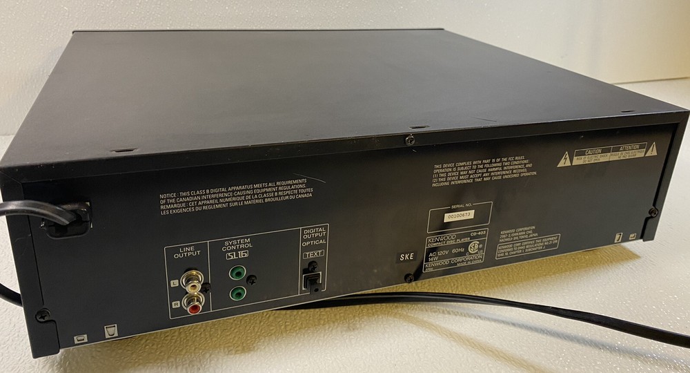 Kenwood Compact Disk Player & 5 CD Changer #CD-403 No Remote Tested & Working!