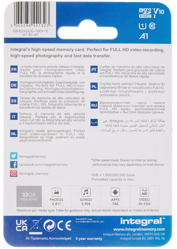 3Pack 32GB Micro SD Card SDHC Memory Card For Phone Camera Drone Raspberry Pi