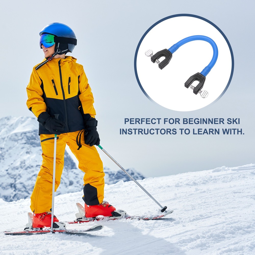 Ski Tip Connector, Snowboard Clip Ski Training Aid Basic Turning 2 Pcs & Blue