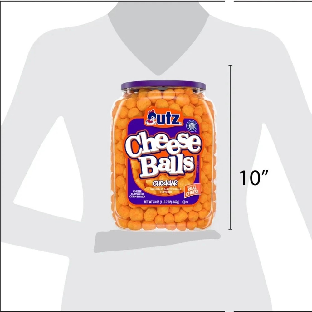 Utz Cheese Balls, 23 oz Barrel