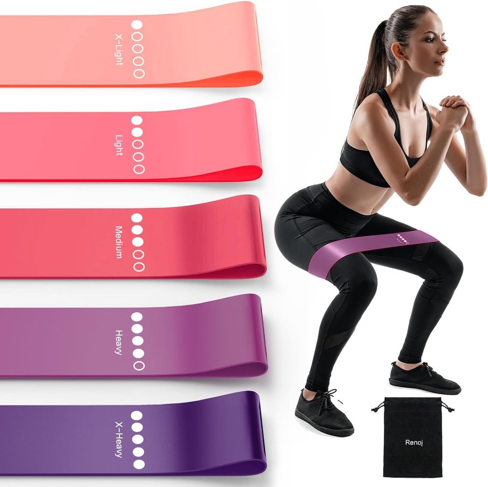 Resistance Bands for Working Out, 5-Pack Elastic Exercise Strength Training