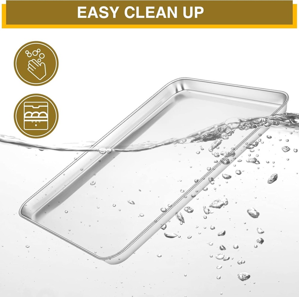 Baking Sheet & Rack Set 2 Sheets + 2 Racks Stainless Steel Cookie Pan with Rack