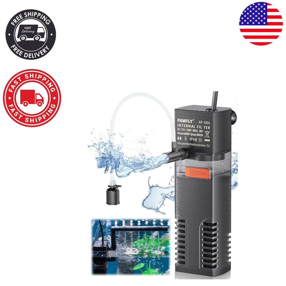 Compact Submersible Fish Tank Filter for Crystal Clear Water and Oxygen Boost