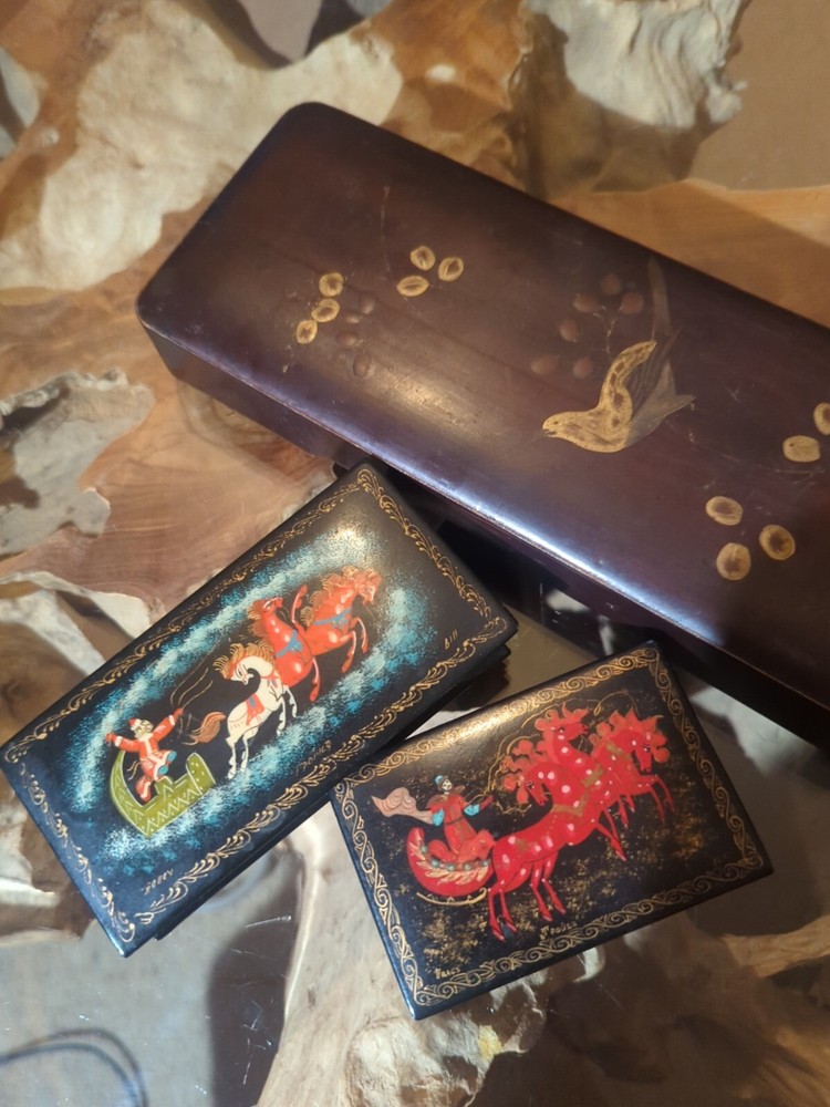 Lacquer boxes  Excellent Condition 2 Of Them Signed