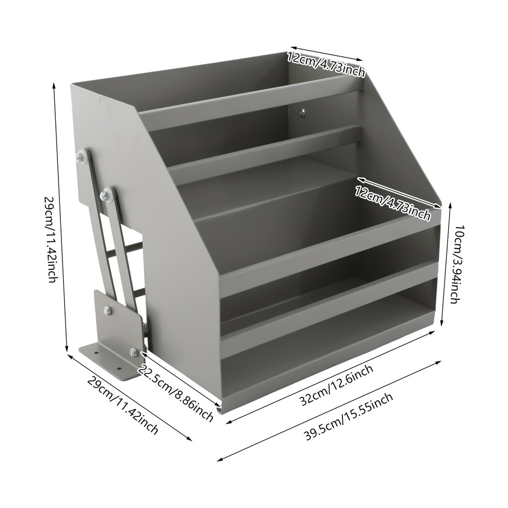 Pull Down Cabinet Organizer 2 Tier Pull-Out Cabinet Wall Shelf Spice Dishes Rack