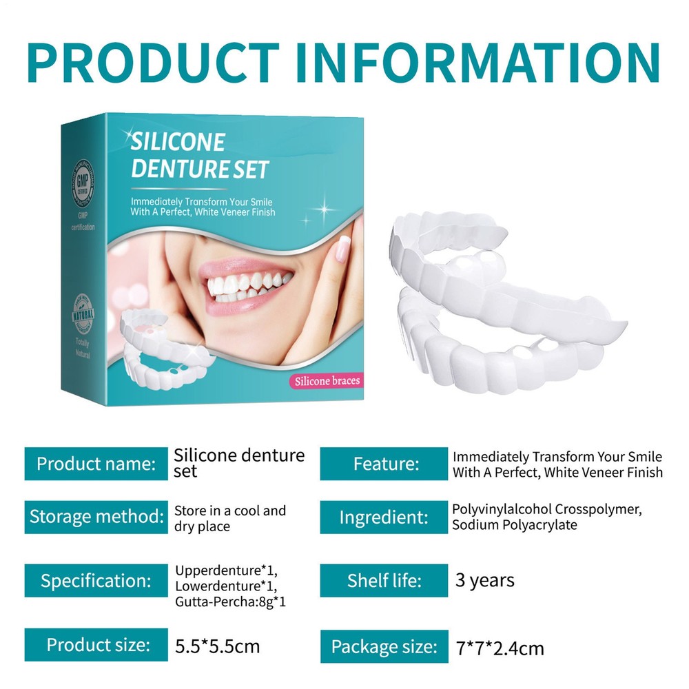 Teeth Dentures Tooth Replacement Set Upper And Lower Dentures For High Grade