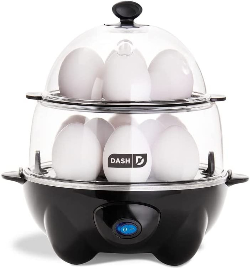 DASH Deluxe Rapid Egg Cooker - 12 Capacity, Multi-Function, Auto Shut Off - Blac