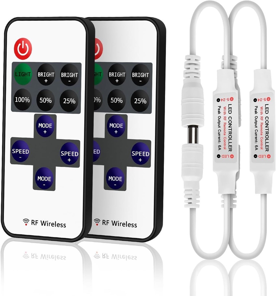 2 Pack RF LED Controllers - Wireless Dimmable Solution for Indoor Lighting