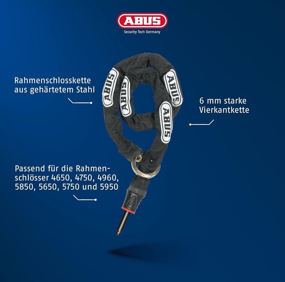 Abus Frame Lock 6KS Security Chain Adaptor Black Bicycle