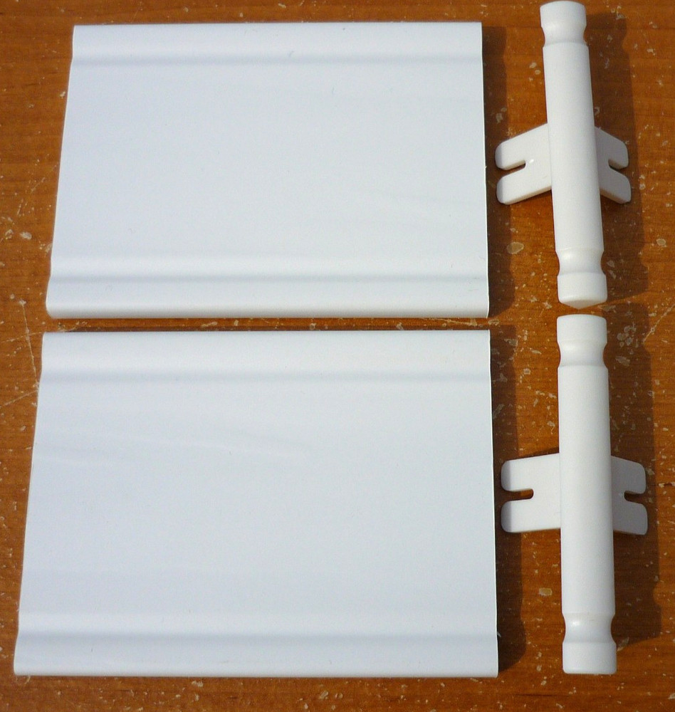 (2) White Valance Returns + Corner Brackets for 2-1/2" Horizontal Mini Blinds