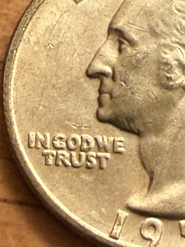 1955-D Silver Washington Quarter Error D Reverse 90% Silver