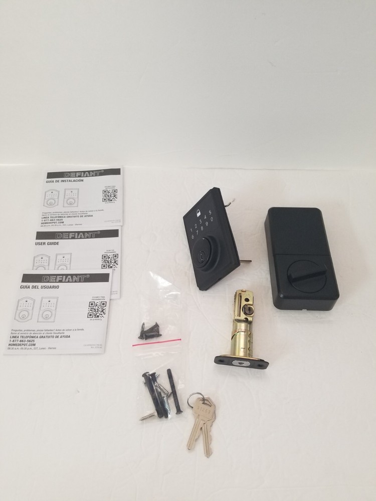 Square Matte Black Compact Touch Electronic Single Cylinder Deadbolt