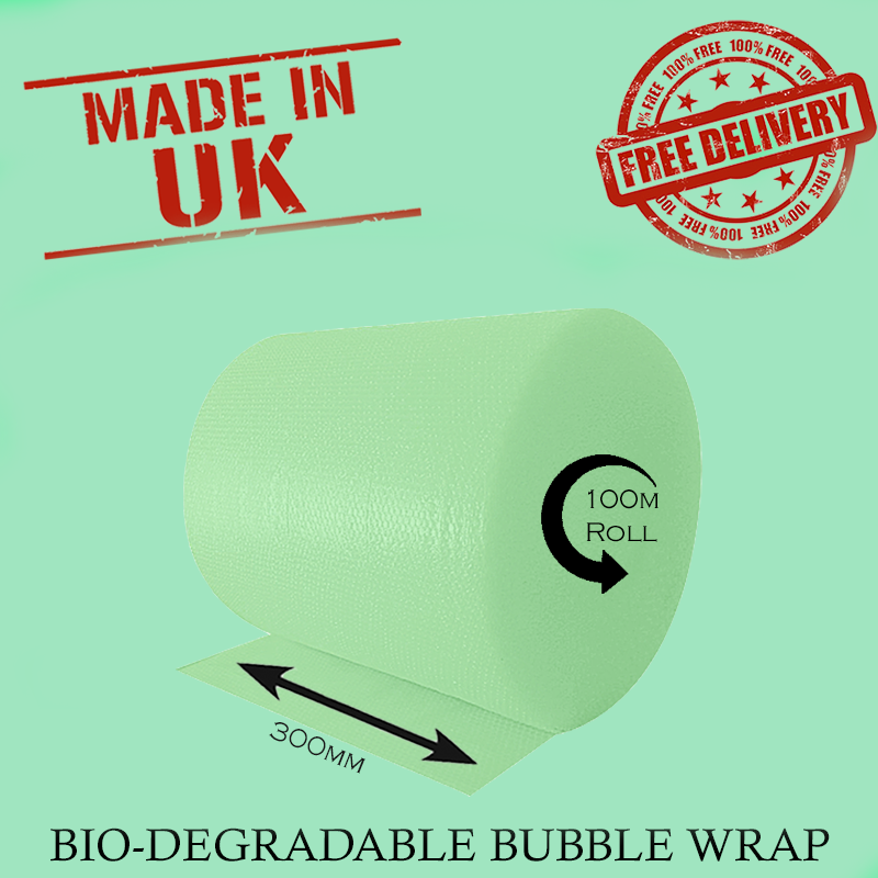 Bio Degradable Bubble Wrap Packaging Green Eco Friendly-UK made