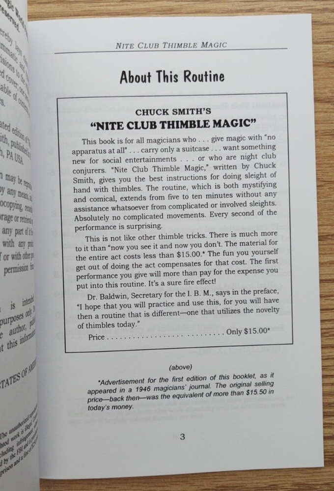 Nite Club Thimble Magic by Chuck Smith