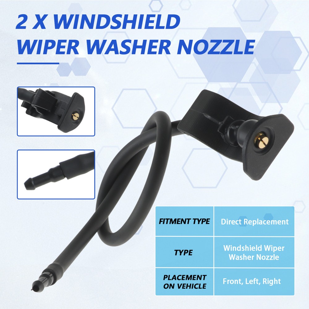 2 Pcs Front Windshield Wiper Washer Jet Spray Nozzle for 2011-2018 Ford Explorer