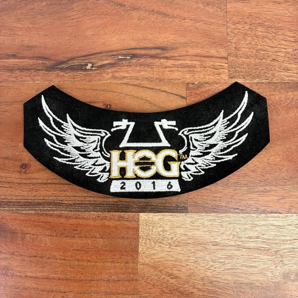 2016 HARLEY DAVIDSON OWNERS GROUP HOG VEST JACKET PATCH Bars Wings