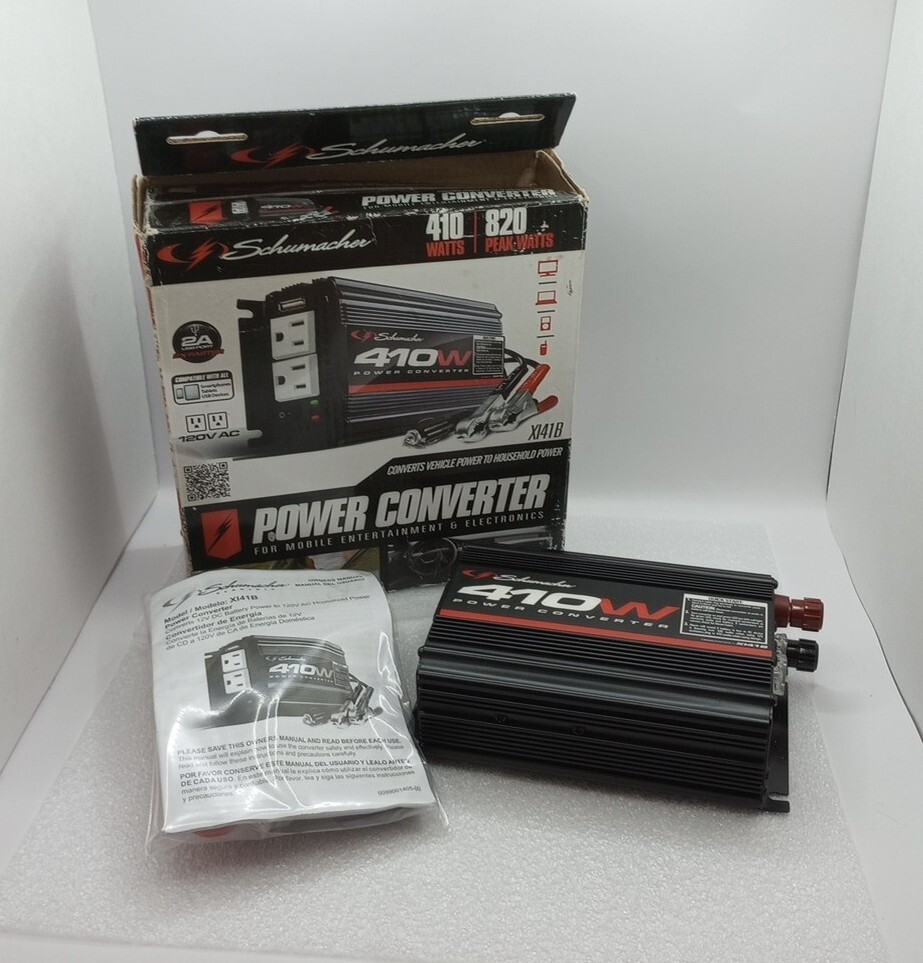 Schumacher 410 Watt DC to AC Power Inverter with 120V AC Outlet, USB Port ~XI41B