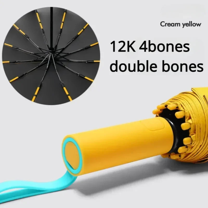 Automatic Folding Umbrella 72 Bone Super Strong Windproof Large UV Rain