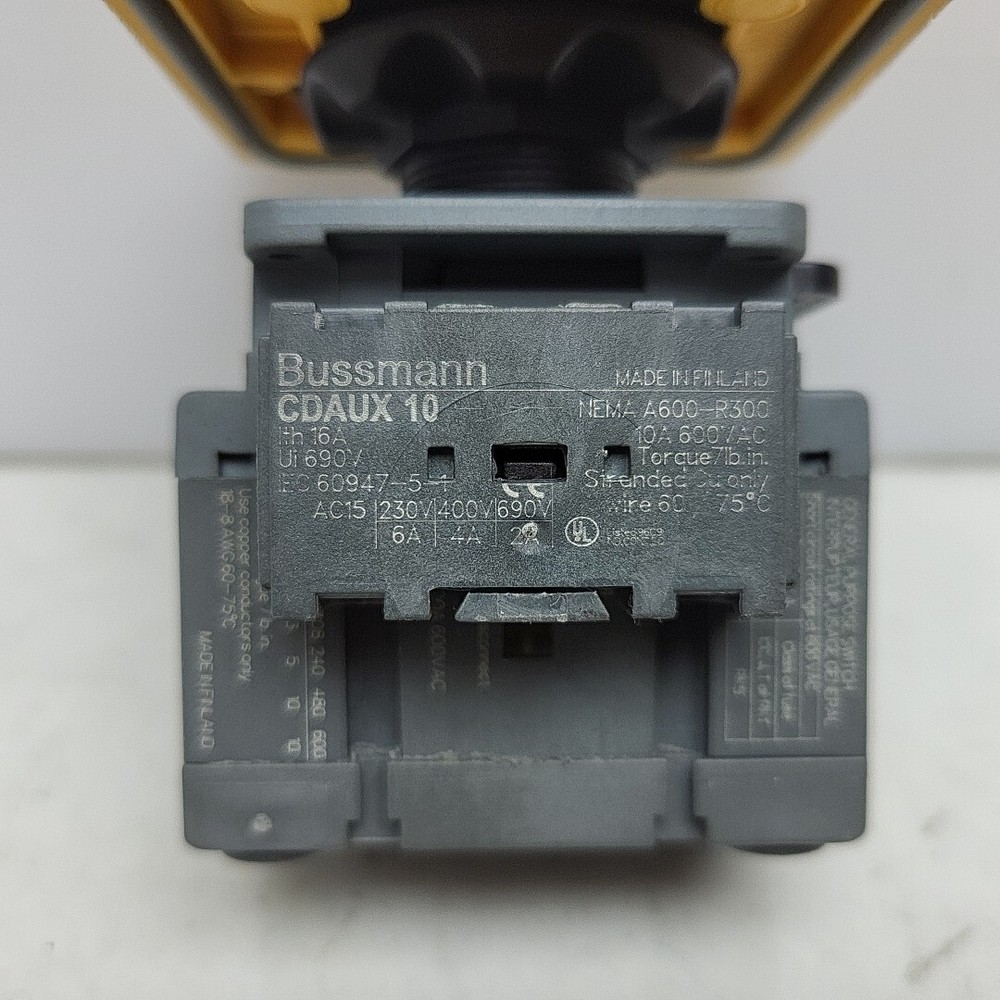 Bussmann CDNF16A3D Abb Selector Switch Lockable Disconnect Switch CDAUX Contact