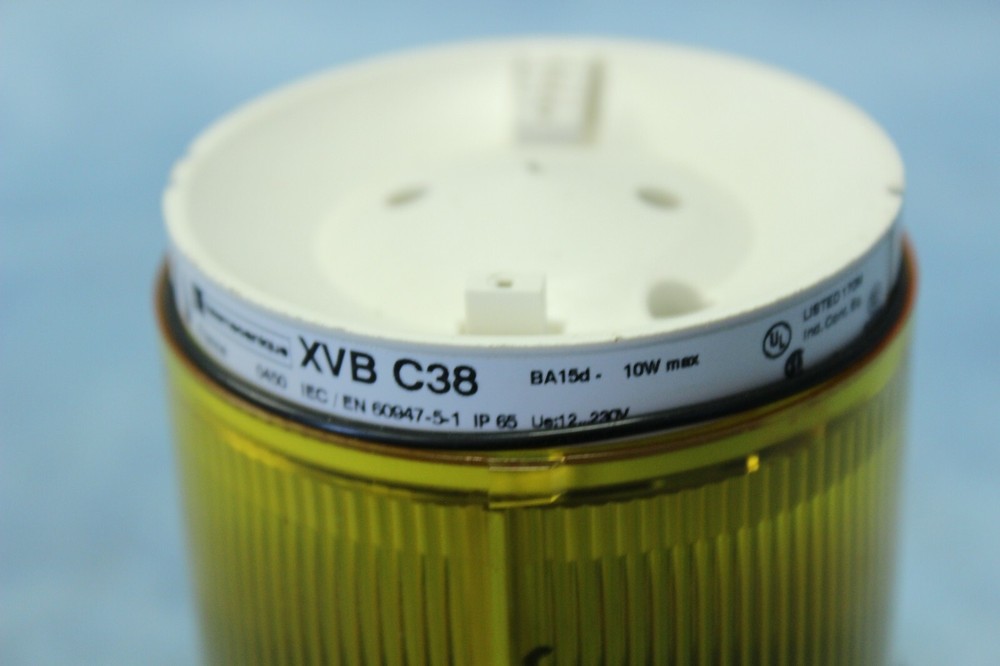 New Schneider Telemecanique XVB C38 Indicator Stack Light Steady Yellow