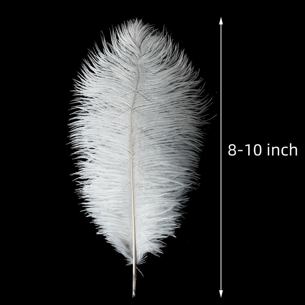 Luxurious Large White Ostrich Feathers - 24pcs for Weddings & Party Centerpieces