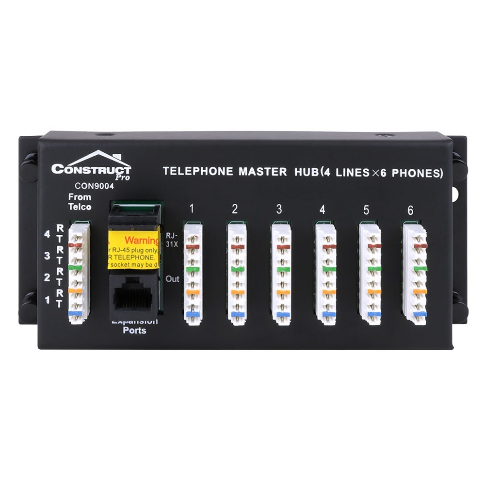 Construct Pro 1x6 Telephone Module with RJ31 Jack (Black)