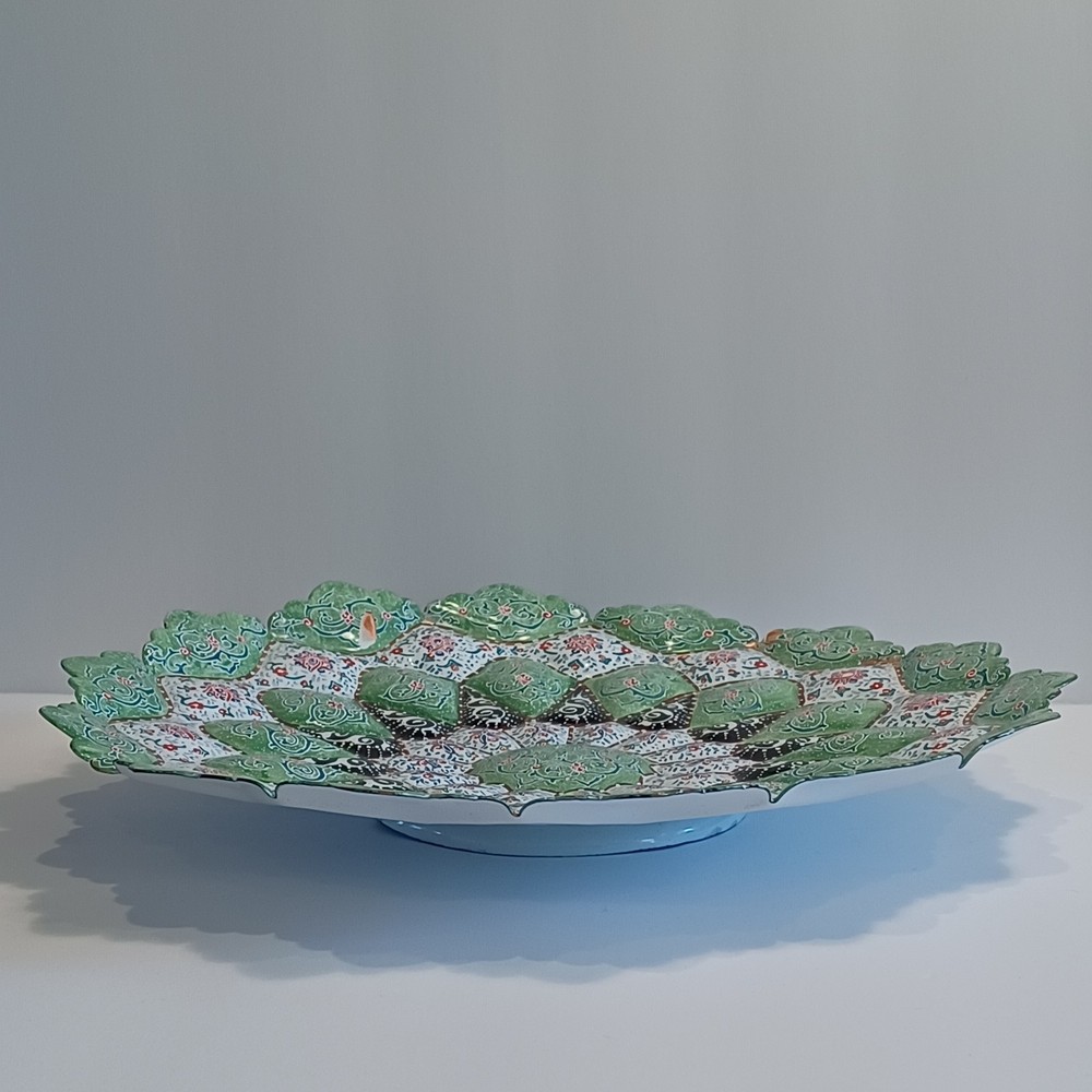 Copper Minakari Enameled 12in Plate PLZ READ DESCRIPTION