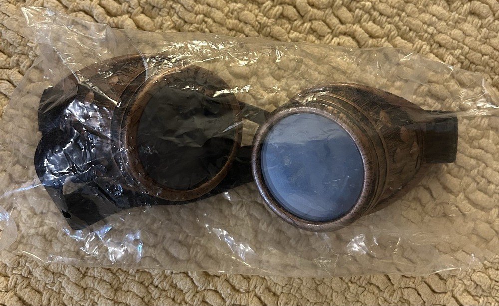 Steampunk Brown Round Goggles with Black Strap