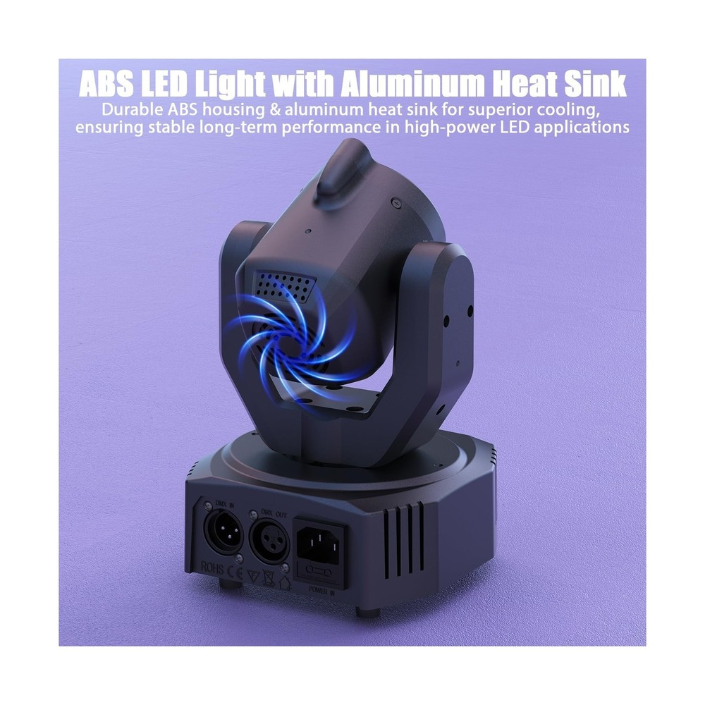 2PCS Compact 30W Stage Moving Head Light with Beam,GOBO Projection,Remote Con...