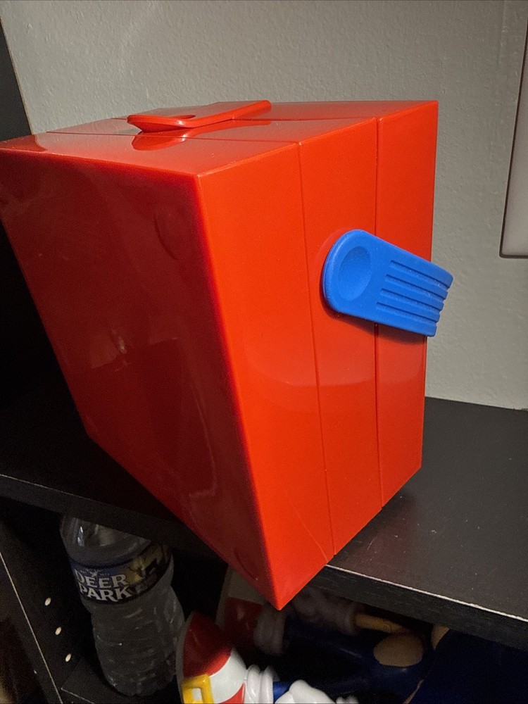 LEGO Storage Case: Bright Red with Blue Handle