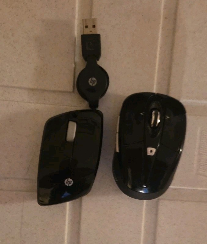 1 HP with Retractable cord mouse.  1 Gear Head mouse.