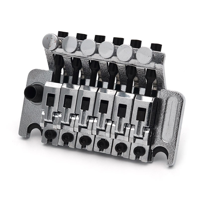 Double Locking Tremolo System Bridge for 6-String Electric Guitar Matte Silver A