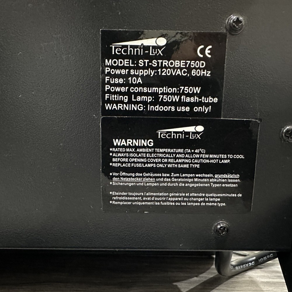 TECHNI-LUX: Strobe 750w 120v DMX
