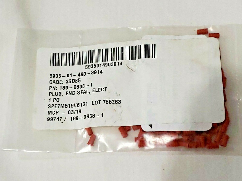 Electrical Connector End Seal Pin Plug 189-0638-1 Double Boss Military Surplus