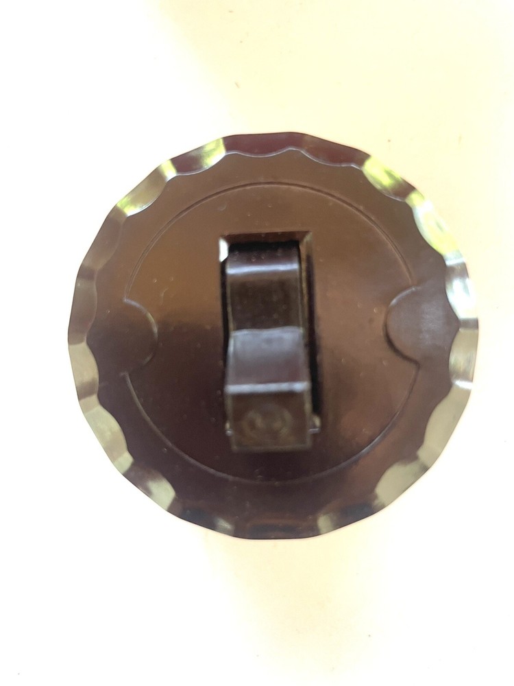 Vintage Monowatt Bakelite Brown Round Toggle Switch - 3 Way Surface Mount - NOS!