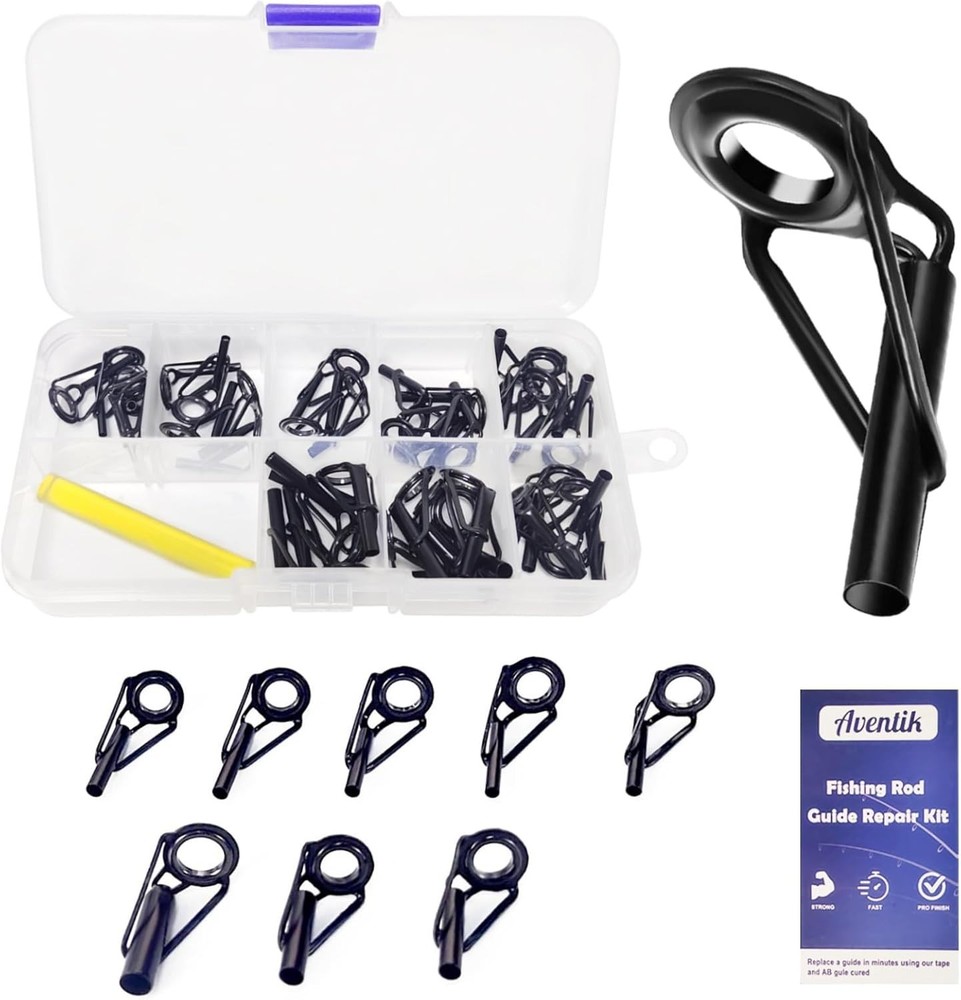 Fishing Rod Tip Repair Kit - Includes Eyelet Replacements & Tools
