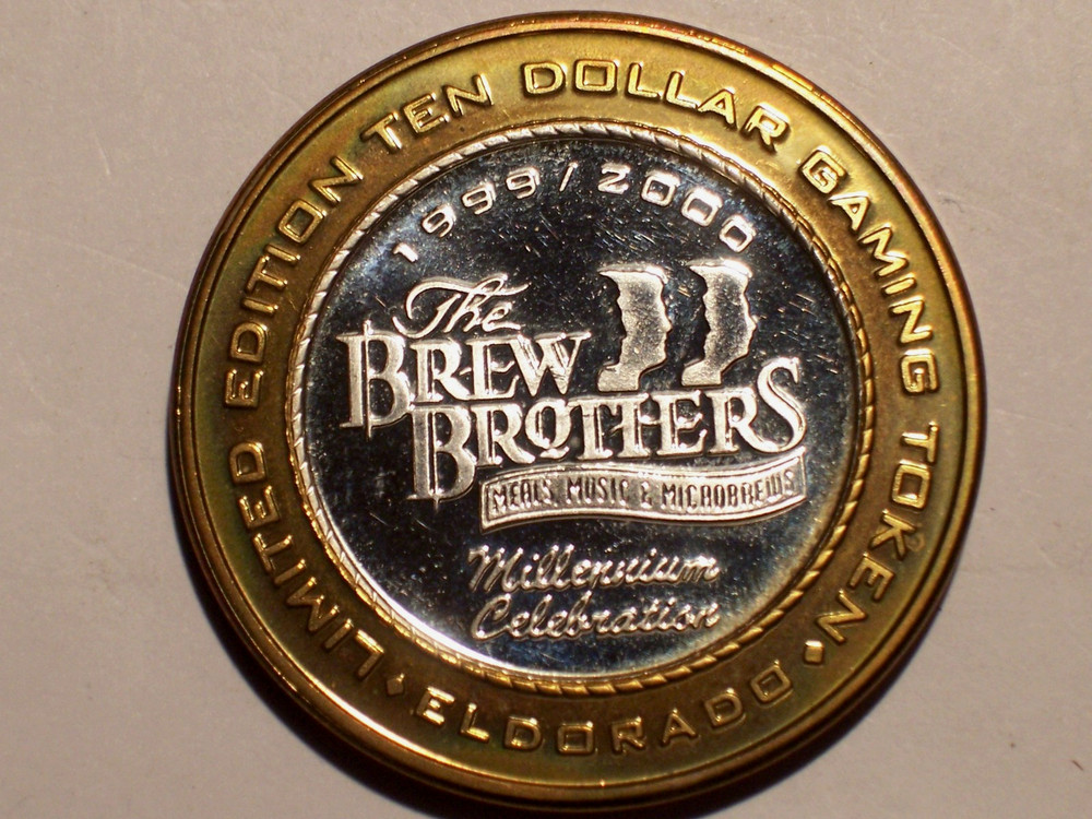 1999-2000 @ El Dorado @ $10.00 * SILVER* gaming token.!!