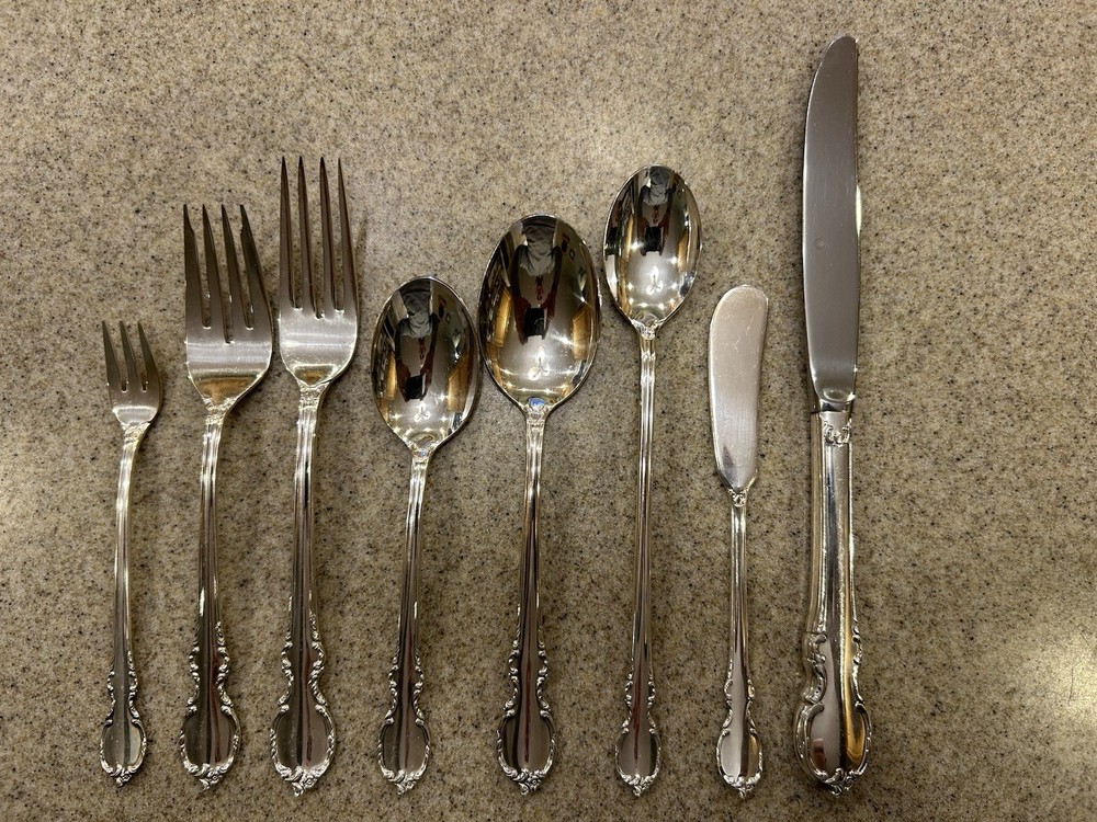 8 Piece 1847 Rogers Bros Reflection Silverplate Silverware Place Setting