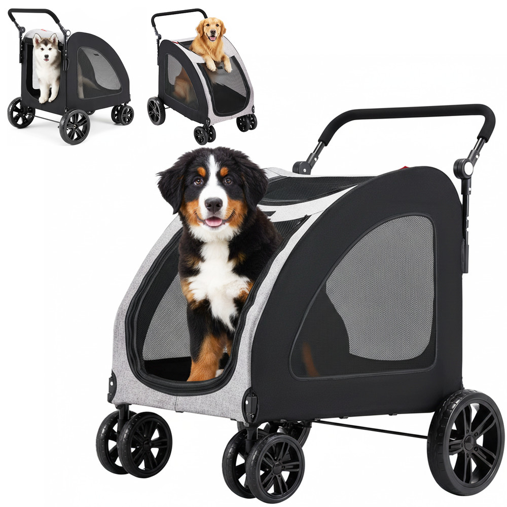 Danrelax Large Pet Stroller for Large/Medium Dogs, 77 lb Capacity